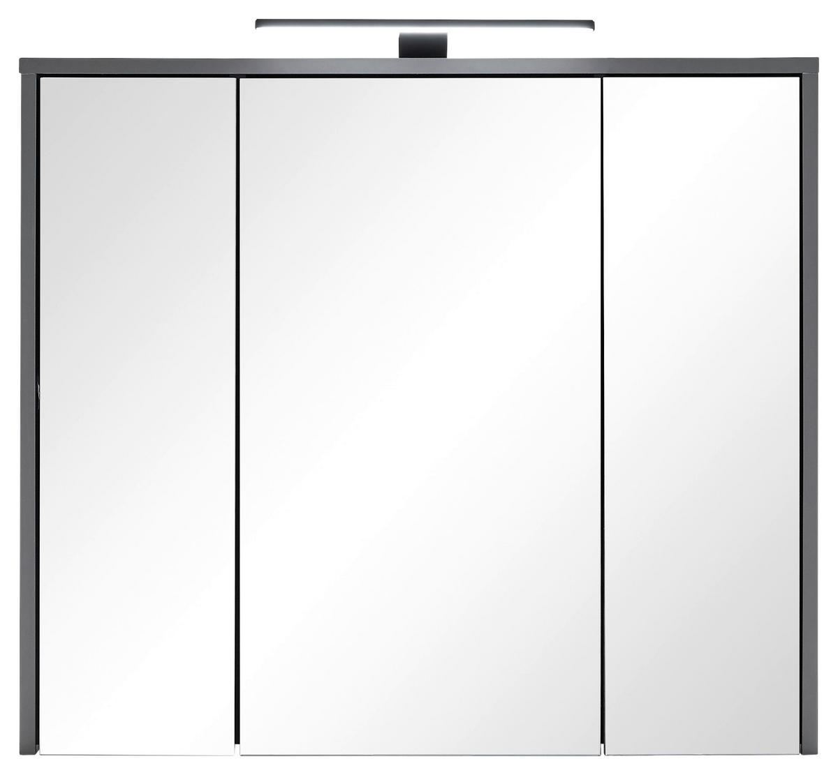 ORMARIĆ SA OGLEDALOM  grafitno siva  - grafitno siva, Prirodno, staklo/pločasti materijal (80/70/20cm) - Xora