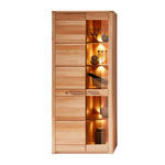 VITRINE  in massiv Kernbuche Kernbuche - Edelstahlfarben/Kernbuche, Natur, Glas/Holz (85/203/40cm) - Carryhome