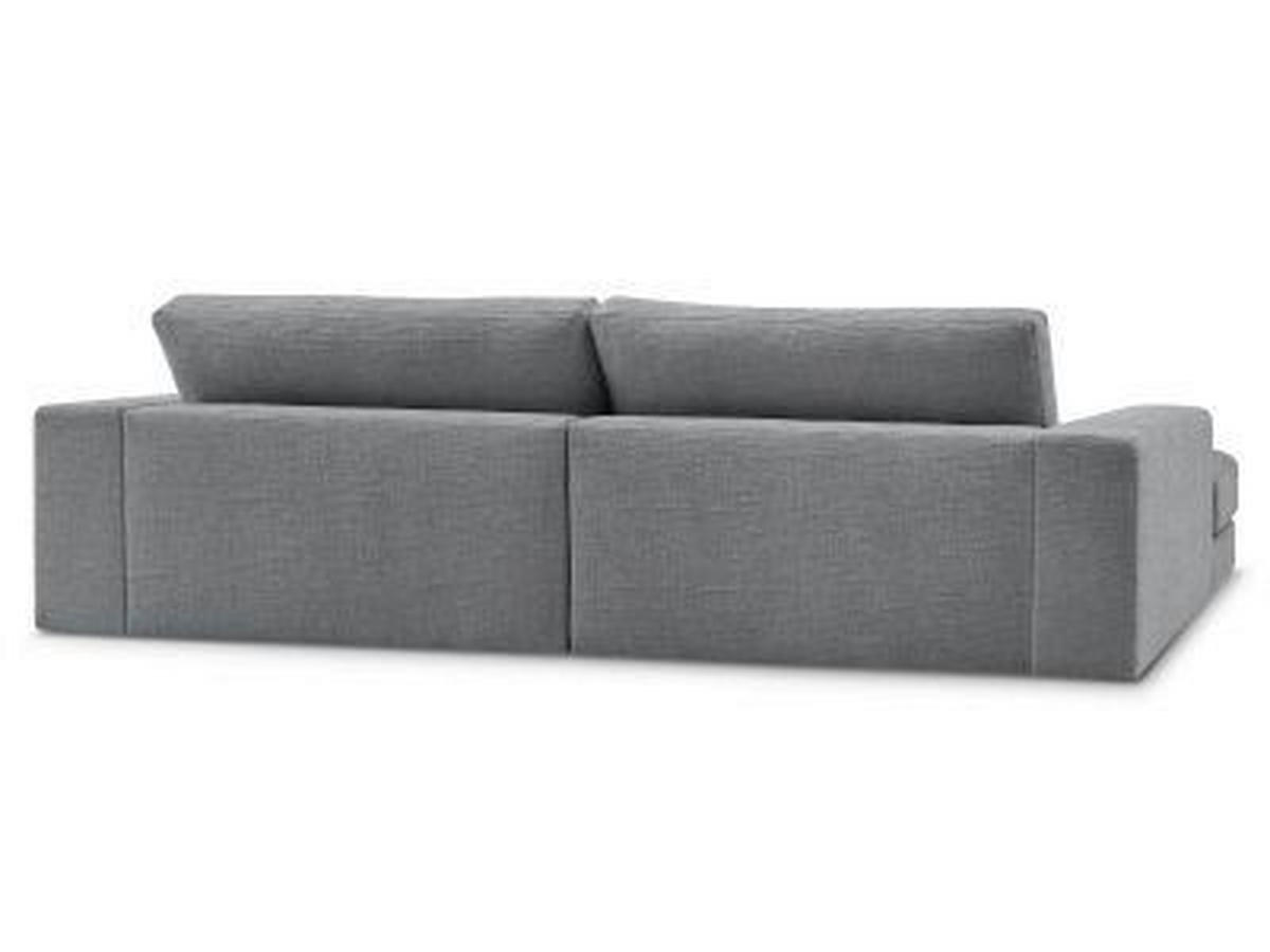 ECKSOFA Ottomane rechts  LEONARD  Dunkelgrau Struktur  - Dunkelgrau/Schwarz, MODERN, Kunststoff/Textil (274/159cm)