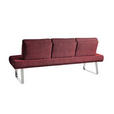 SITZBANK 224/92/78 cm  in Rot  - Chromfarben/Rot, Design, Textil/Metall (224/92/78cm) - Dieter Knoll