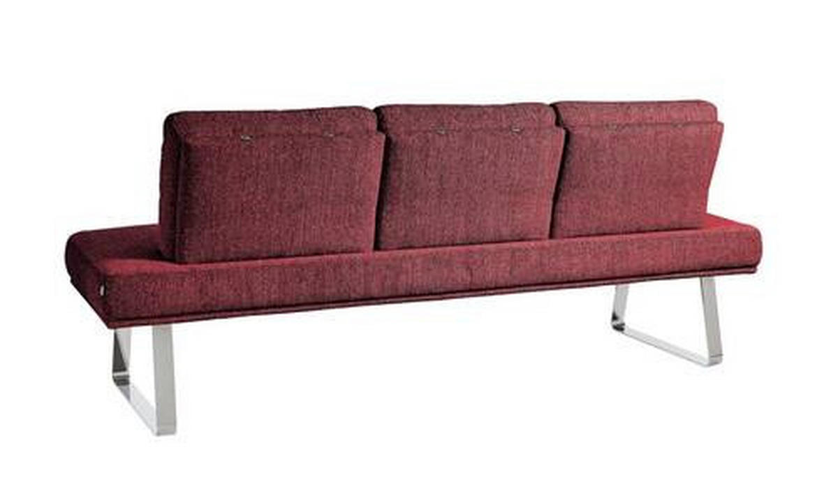 SITZBANK 209/92/78 cm  in Rot  - Chromfarben/Rot, Design, Textil/Metall (209/92/78cm) - Dieter Knoll
