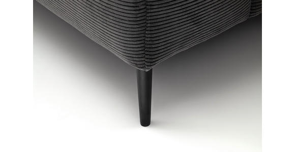 ECKSOFA Anthrazit Cord  - Anthrazit/Schwarz, Design, Textil/Metall (296/207cm) - Dieter Knoll