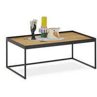 COUCHTISCH Eiche massiv 100/60/39 cm rechteckig Schwarz, Eichefarben  - Eichefarben/Schwarz, Natur, Holz/Metall (100/60/39cm) - SetOne by Musterring