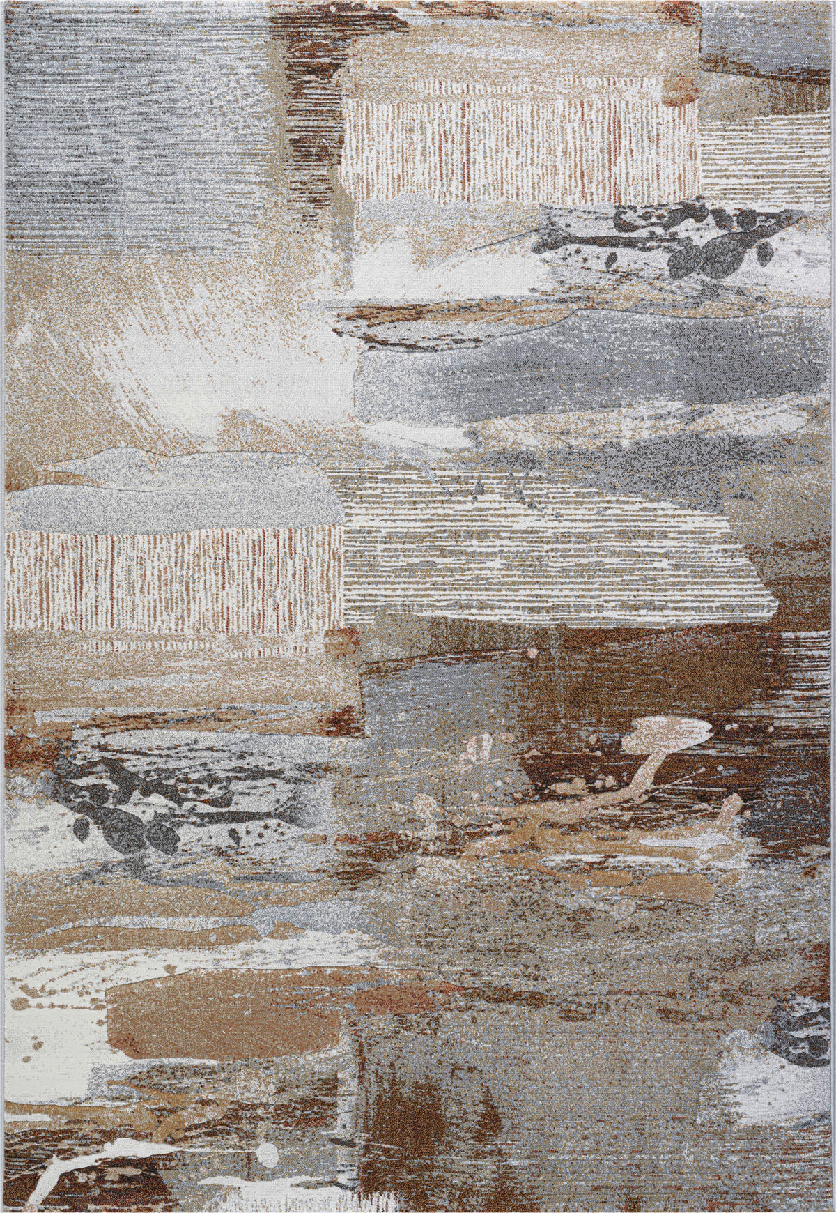 WEBTEPPICH 133/195 cm Argentum Braun, Creme, Grau  - Creme/Braun, KONVENTIONELL, Kunststoff/Textil (133/195cm) - Novel