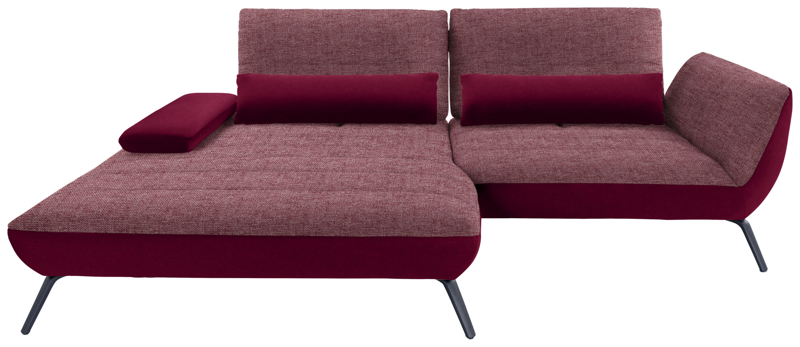 ECKSOFA in Webstoff Beere  - Beere/Schwarz, Konventionell, Textil/Metall (191/273cm) - Carryhome