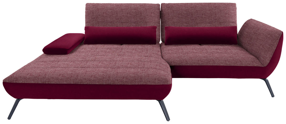 ECKSOFA in Webstoff Beere  - Beere/Schwarz, Konventionell, Textil/Metall (191/273cm) - Carryhome