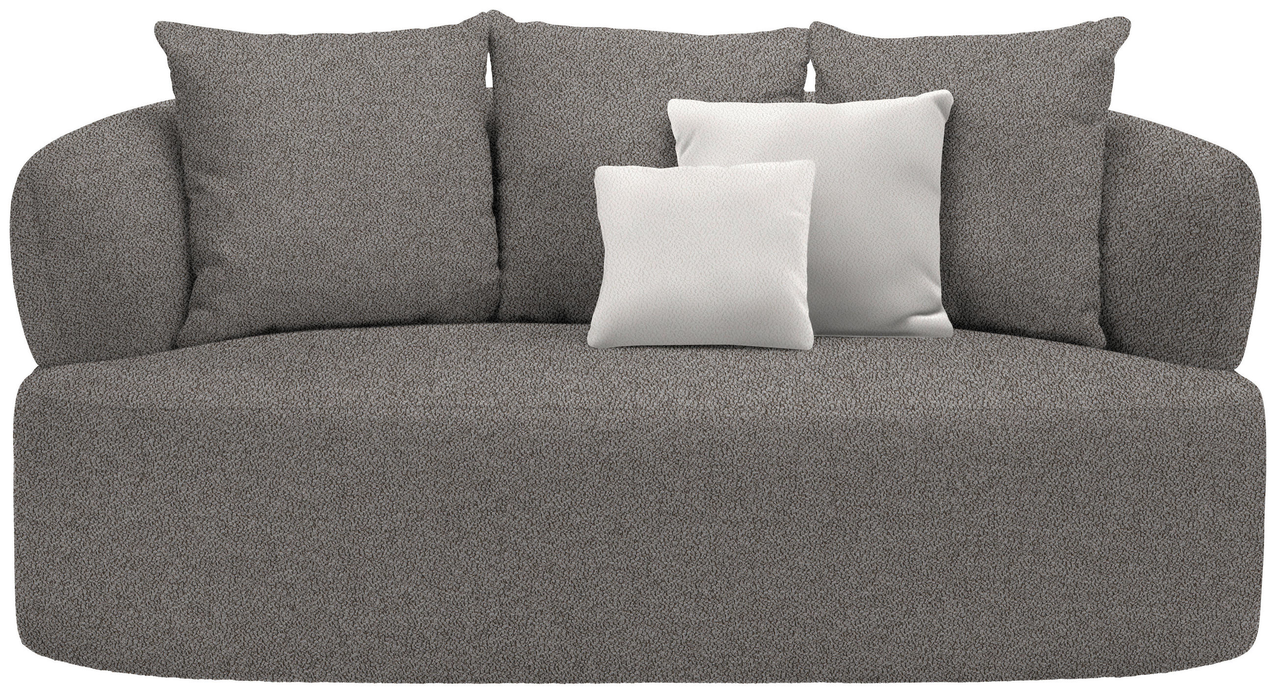 2-SITZER-SOFA in Plüsch Graphitfarben  - Creme/Schwarz, MODERN, Kunststoff/Textil (177/86/105cm) - Hom`in