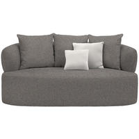 2-SITZER-SOFA in Plüsch Graphitfarben  - Creme/Schwarz, MODERN, Kunststoff/Textil (177/86/105cm) - Hom`in