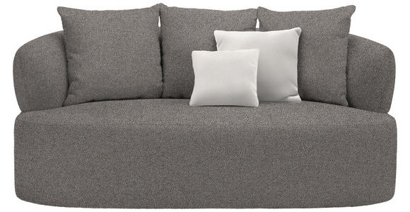 2-SITZER-SOFA in Plüsch Graphitfarben  - Creme/Schwarz, MODERN, Kunststoff/Textil (177/86/105cm) - Hom`in