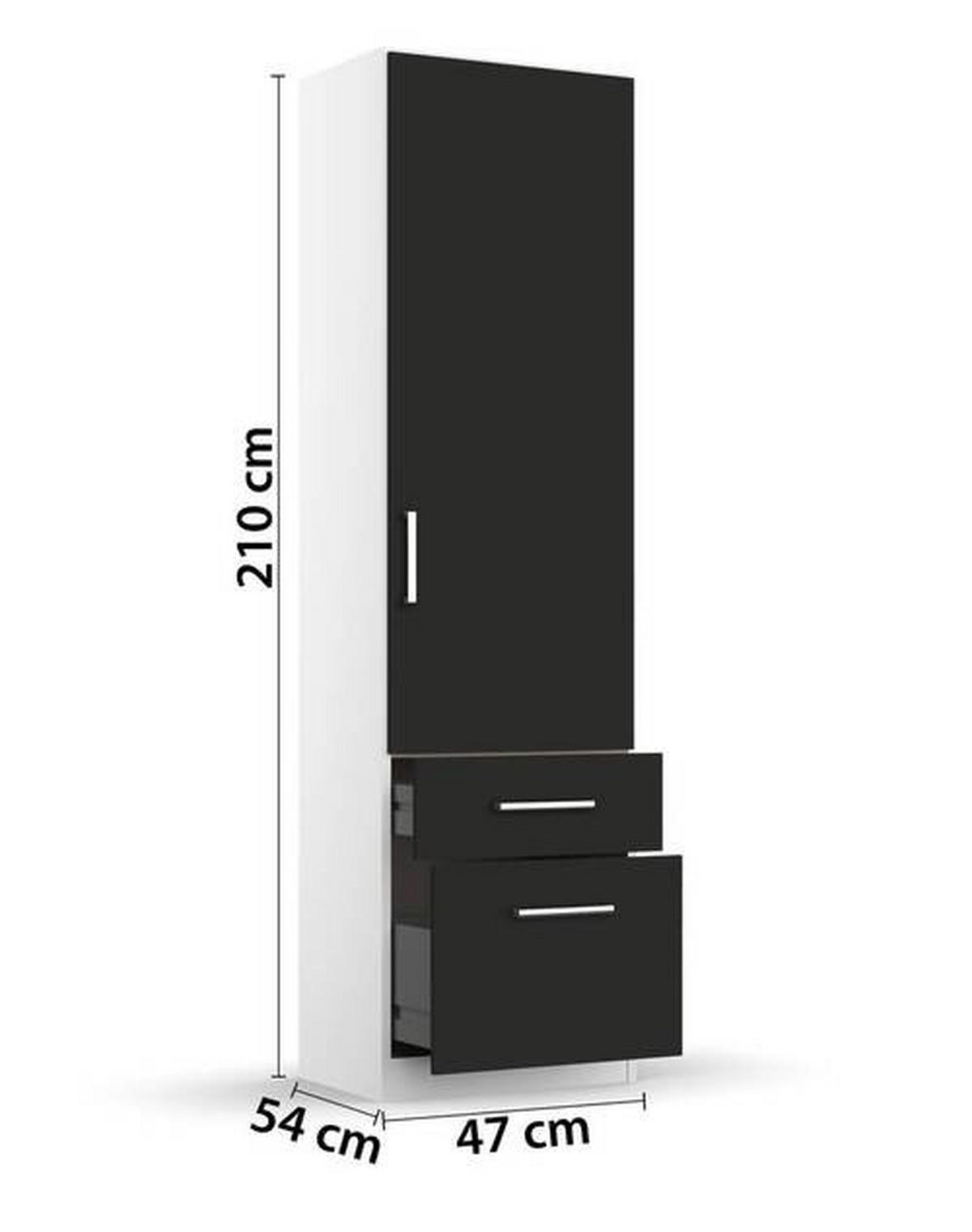 DREHTÜRENSCHRANK in Weiss, Grau  - Chromfarben/Weiss, Modern, Holzwerkstoff/Kunststoff (47/197/54cm) - Rauch Möbel