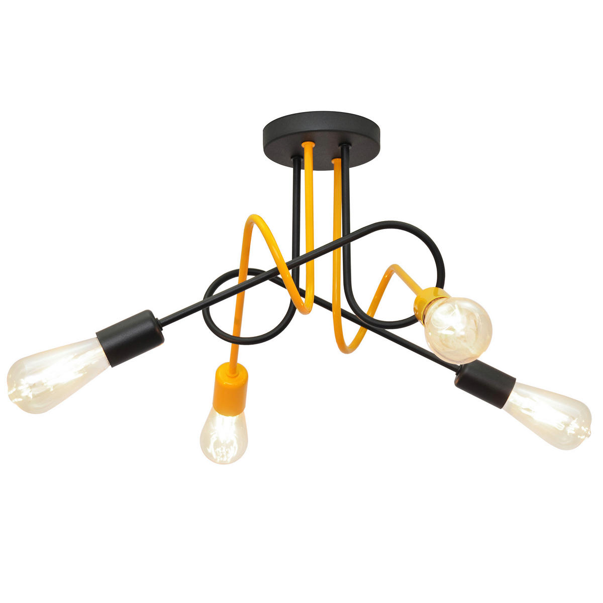 KINDERDECKENLEUCHTE 47/47/30 cm   - Schwarz/Orange, LIFESTYLE, Metall (47/47/30cm)