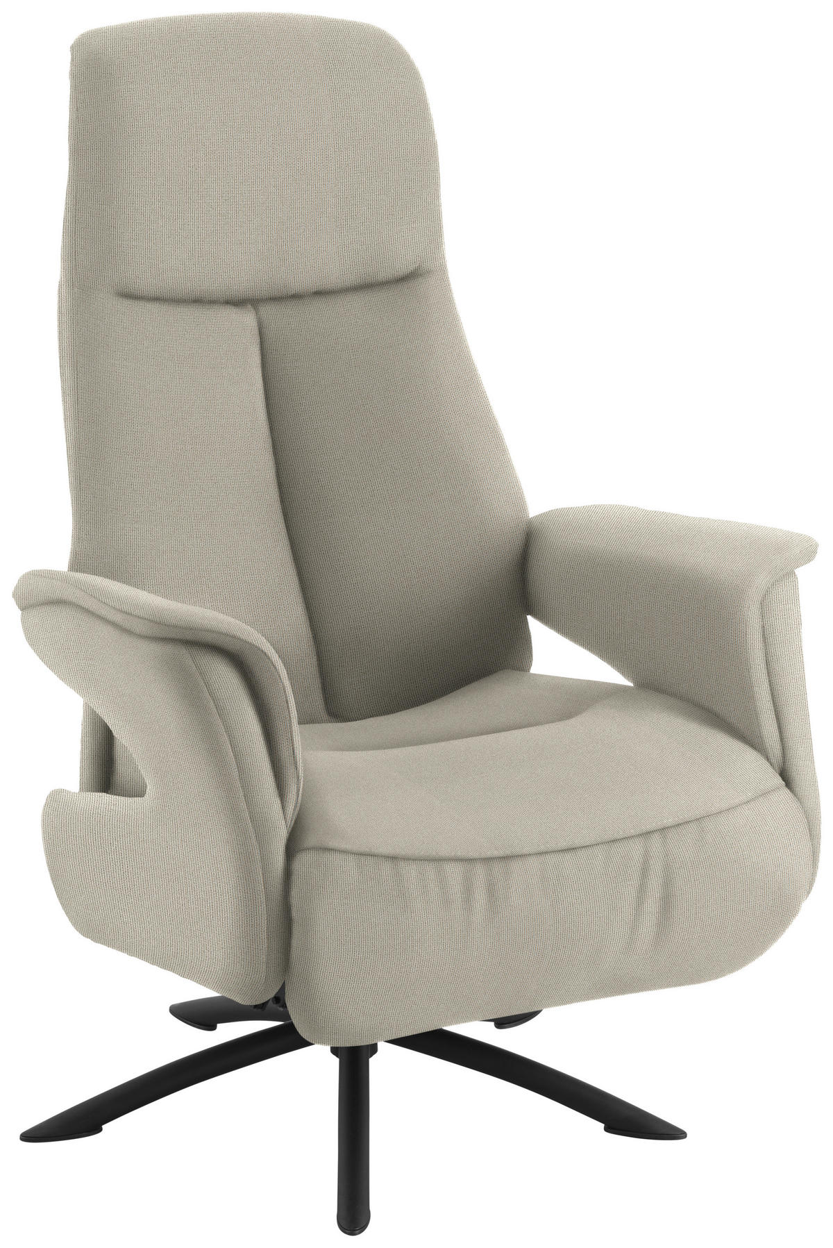 RELAXSESSEL in Textil Greige  - Greige/Schwarz, Design, Textil/Metall (73/108/86cm) - Welnova