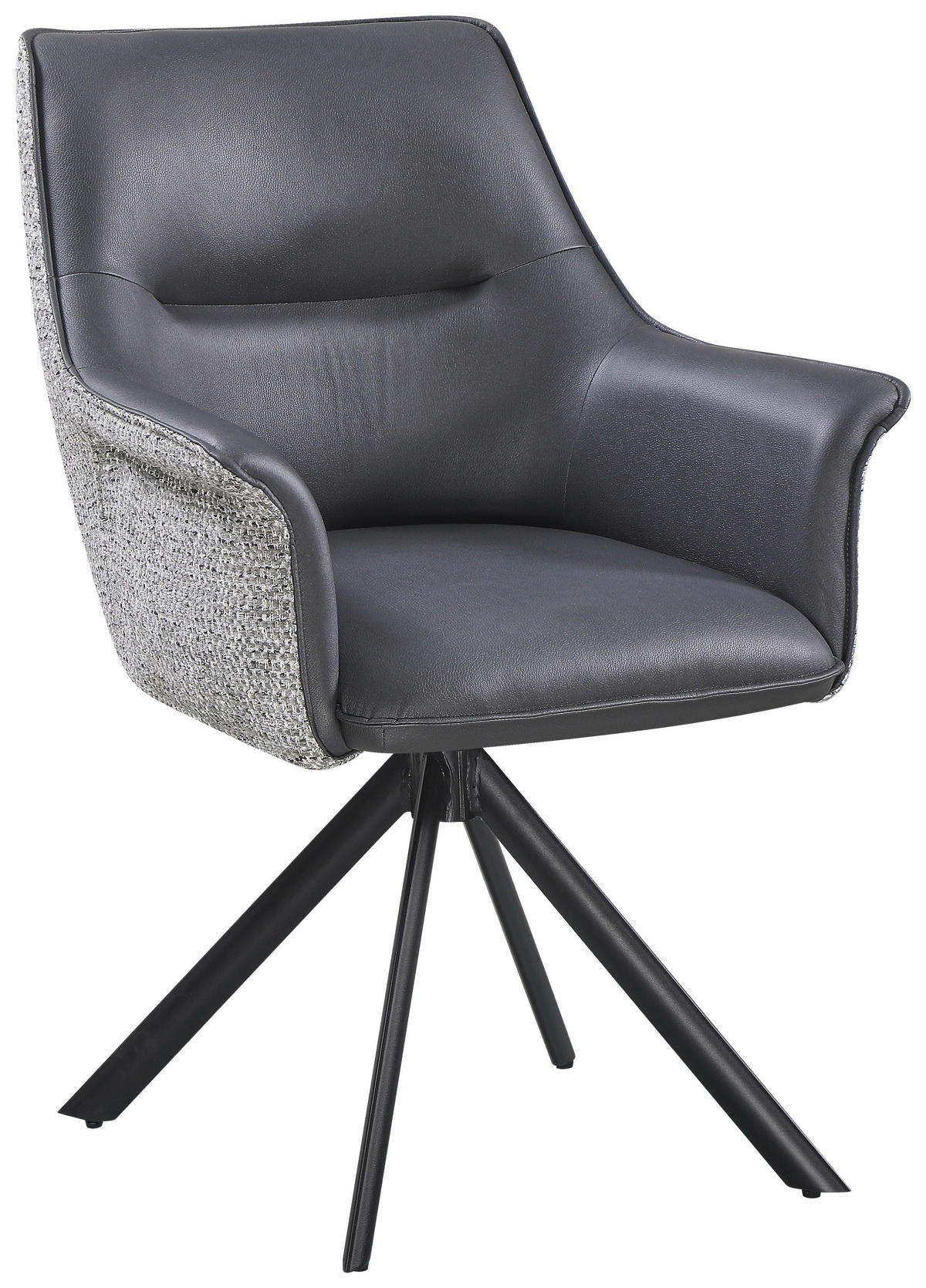 STOLICA S NASLONOM ZA RUKE  siva, crna, svijetlo siva  metal, tekstil      - siva/svijetlo siva, Moderno, metal/tekstil (68/86/68cm) - Livetastic
