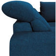 ECKSOFA Blau Chenille  inkl. Zierkissen, Bettkasten, Schlaffunktion, Rücken echt, Kopfteilverstellung, Liegefläche im Originalstoff  - Blau/Schwarz, KONVENTIONELL, Textil/Metall (266/185cm) - Carryhome