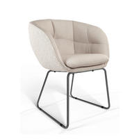 ARMLEHNSTUHL  Beinauswahl, Stoff-/Lederauswahl Jacquard  Sandfarben  - Sandfarben/Schwarz, Design, Textil/Metall (62/81/63cm) - Dieter Knoll