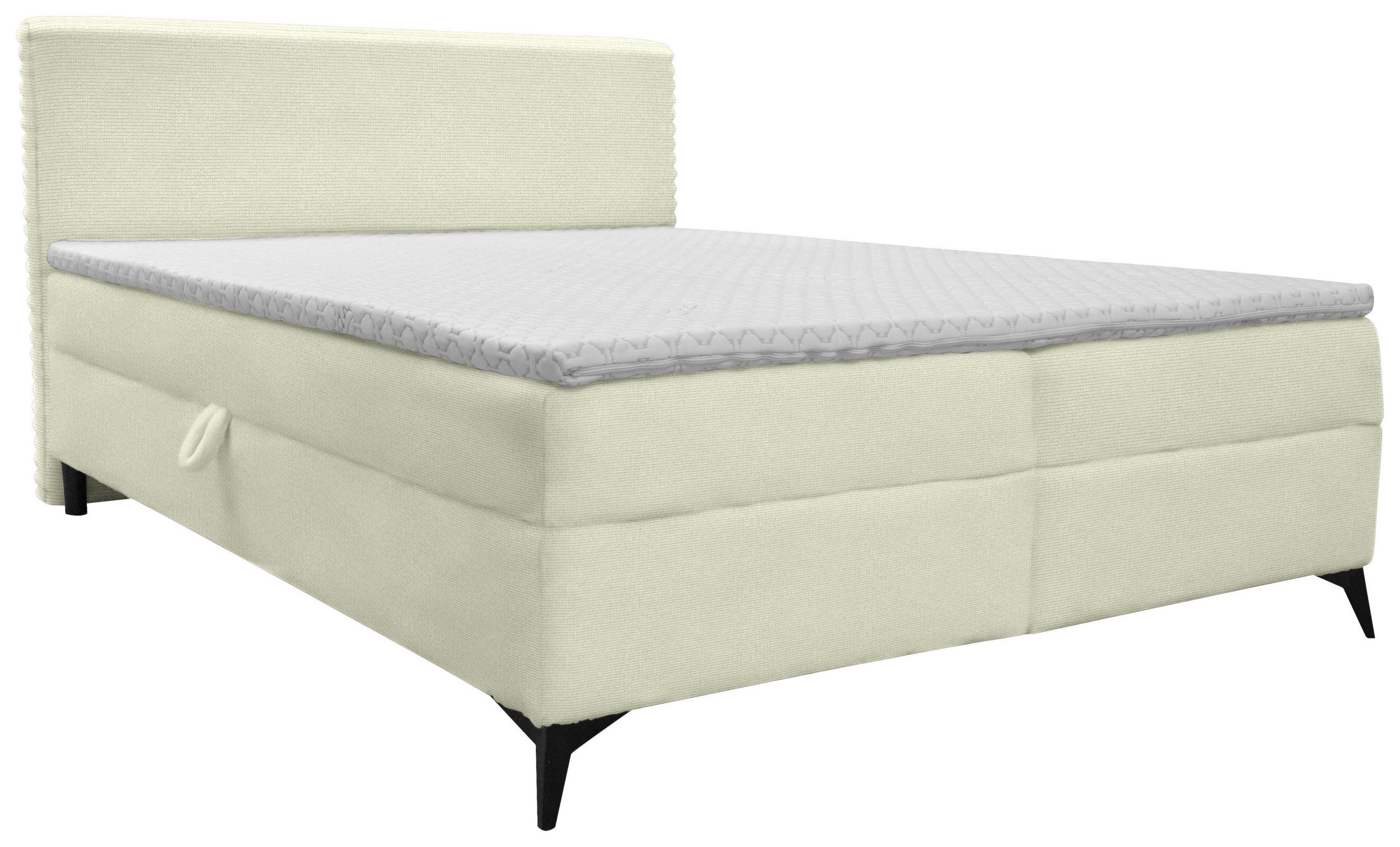 BOXBETT 160/200 cm  in Creme  - Creme/Schwarz, Design, Holz/Holzwerkstoff (160/200cm) - Xora