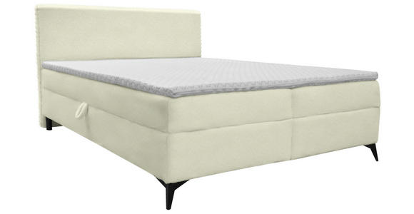 BOXBETT 160/200 cm in Creme - Creme/Schwarz, Design, Holz/Holzwerkstoff (160/200cm) - Xora