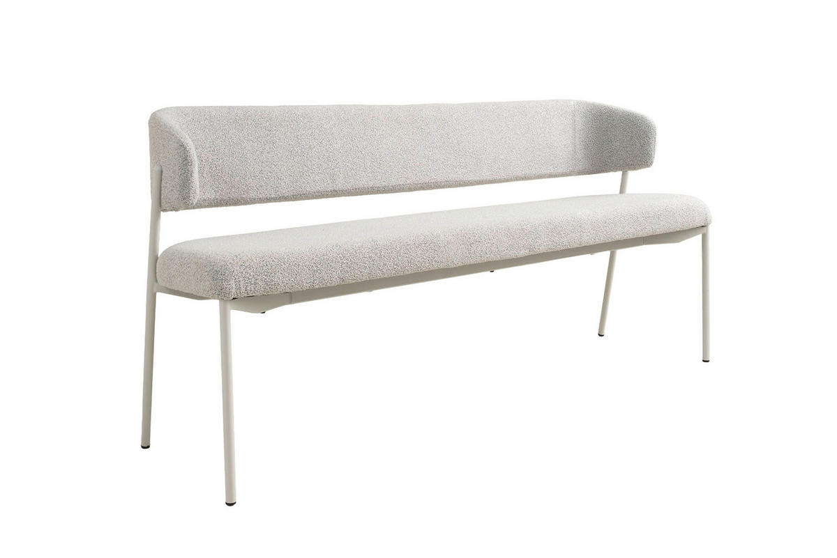 SITZBANK in Metall, Textil Greige  - Greige/Seidengrau, MODERN, Textil/Metall (163/80/56cm) - Schöner Wohnen