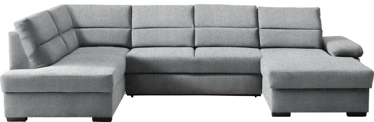 WOHNLANDSCHAFT Webstoff Grau  - Dunkelbraun/Grau, Konventionell, Kunststoff/Textil (183/319/166cm) - Cantus