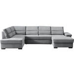 WOHNLANDSCHAFT  in Webstoff Grau  - Dunkelbraun/Grau, KONVENTIONELL, Kunststoff/Textil (183/319/166cm) - Cantus