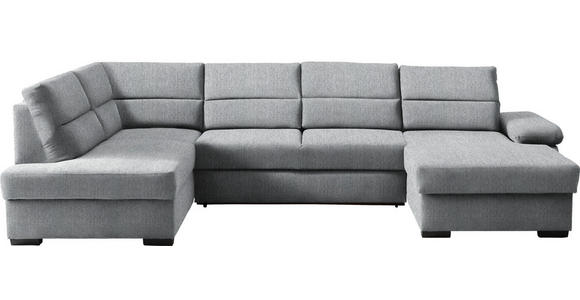 WOHNLANDSCHAFT  in Webstoff Grau  - Dunkelbraun/Grau, KONVENTIONELL, Kunststoff/Textil (183/319/166cm) - Cantus