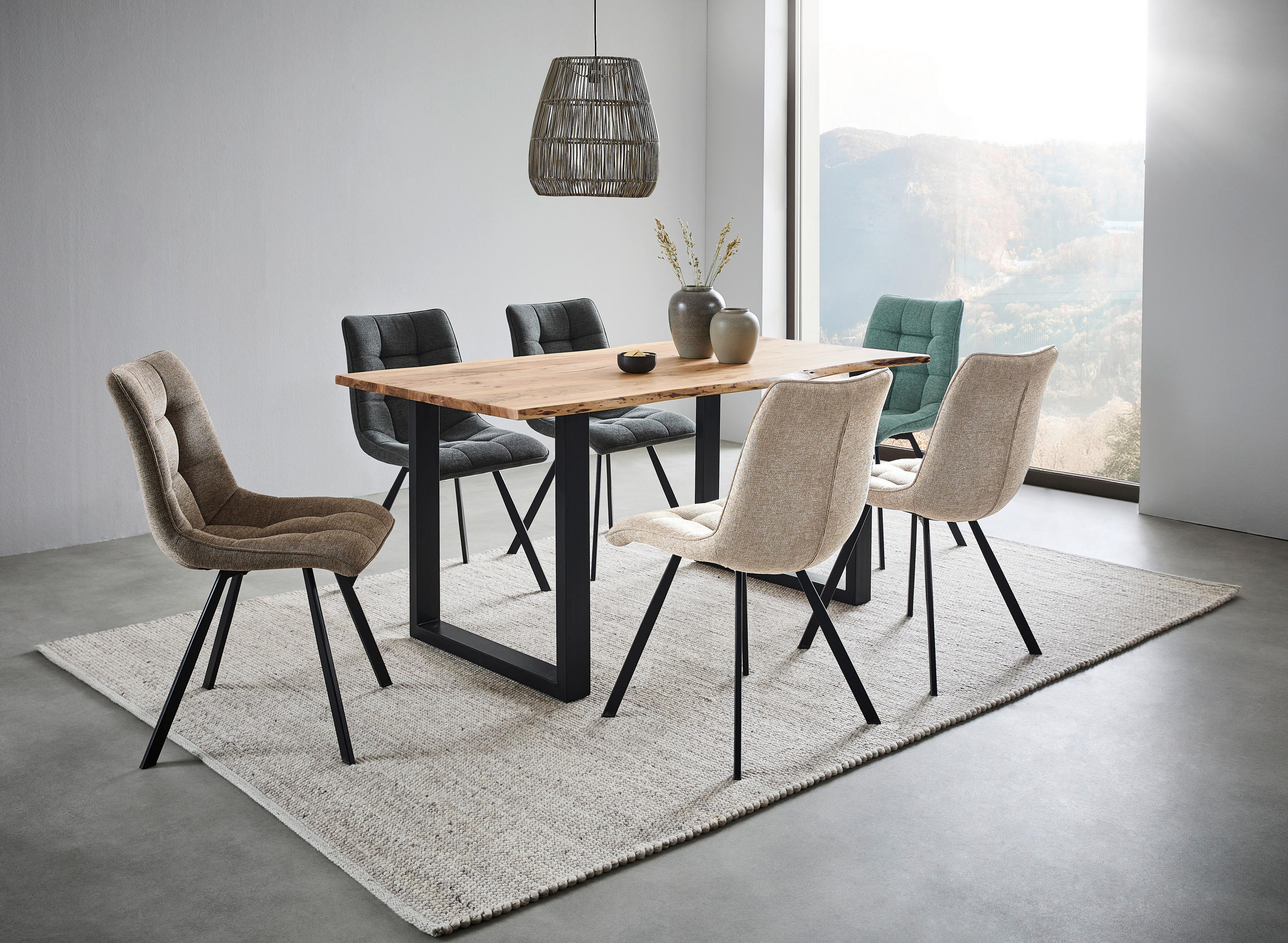 Linea Natura JÍDELNÍ STŮL, akácie, černá, barvy akácie, 160/85/76 cm
