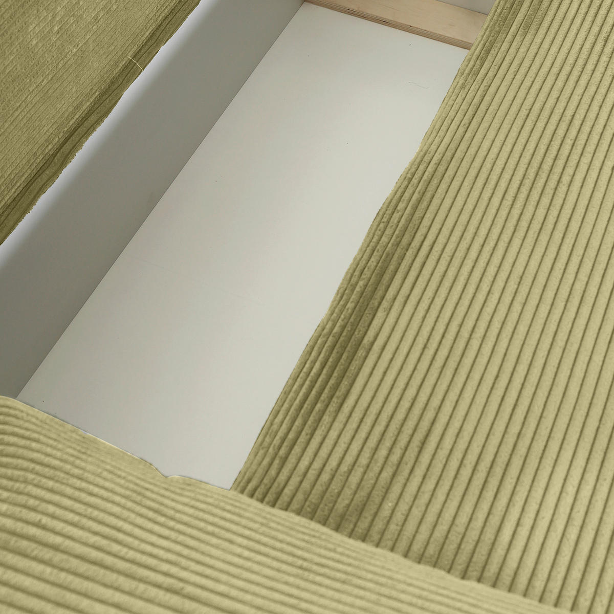 ECKSOFA in Cord Hellgrün  - Schwarz/Hellgrün, Konventionell, Kunststoff/Textil (266/180cm) - MID.YOU