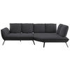 ECKSOFA in Flachgewebe Anthrazit  - Anthrazit/Schwarz, Design, Textil/Metall (320/169cm) - Moderano