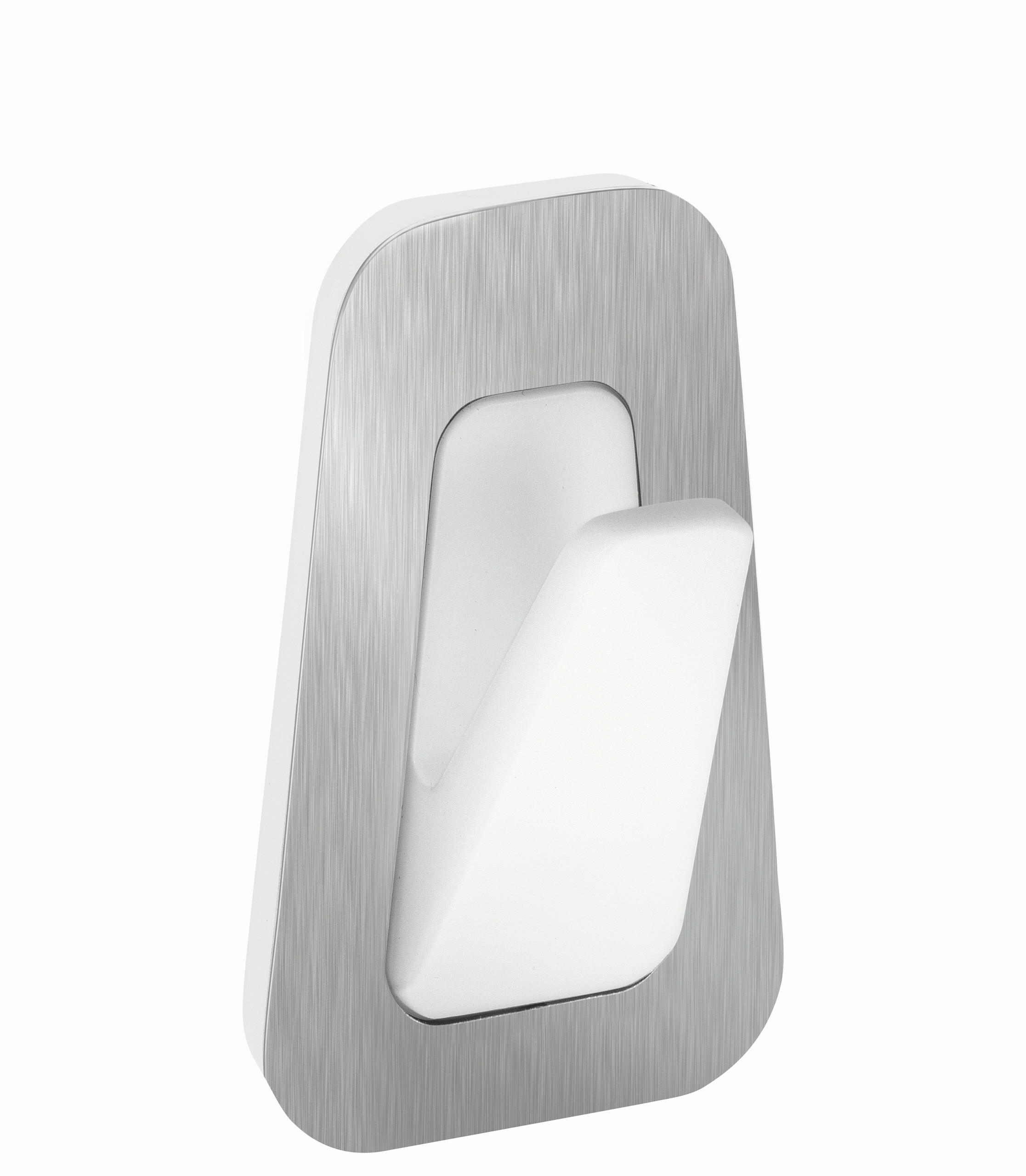 KLEBEHAKEN  in Weiß, Edelstahlfarben  - Edelstahlfarben/Weiß, Basics, Kunststoff/Metall (2,7/4,2/1,6cm) - Tesa