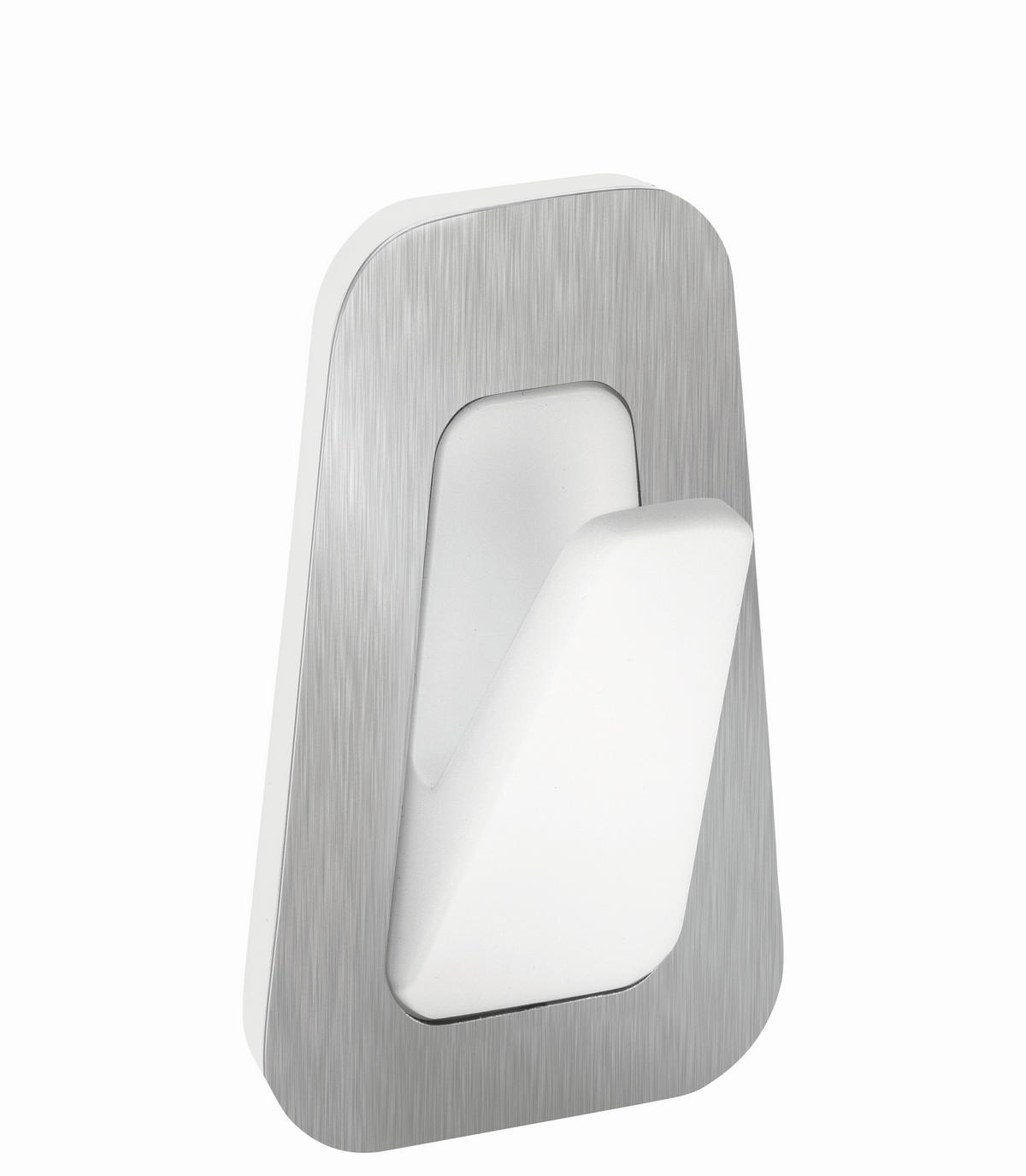 KLEBEHAKEN  in Weiß, Edelstahlfarben  - Edelstahlfarben/Weiß, Basics, Kunststoff/Metall (2,7/4,2/1,6cm) - Tesa