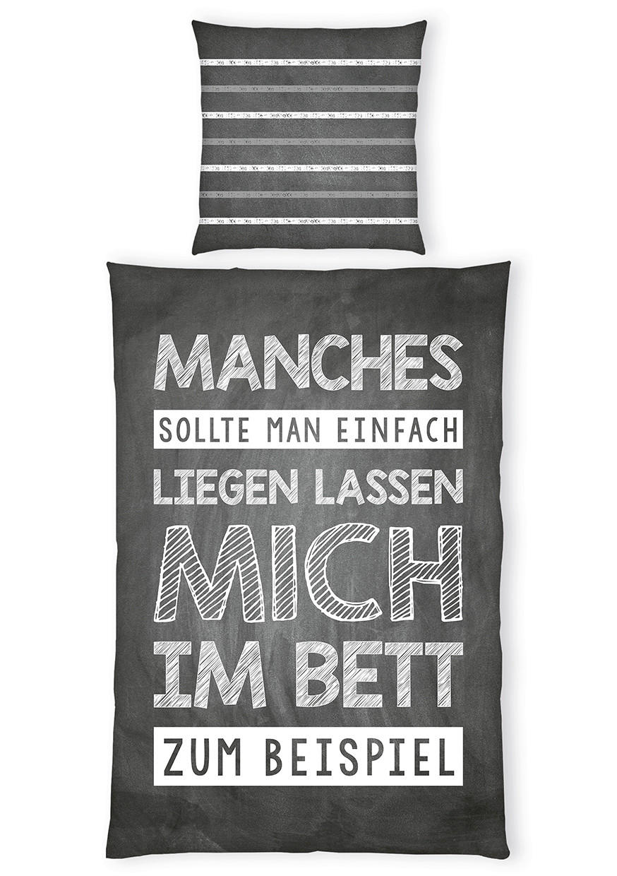 JUGENDBETTWÄSCHE 135/200 cm  - Schwarz/Weiß, Basics, Textil (135/200cm) - Herding