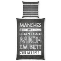 JUGENDBETTWÄSCHE 135/200 cm  - Schwarz/Weiß, Basics, Textil (135/200cm) - Herding