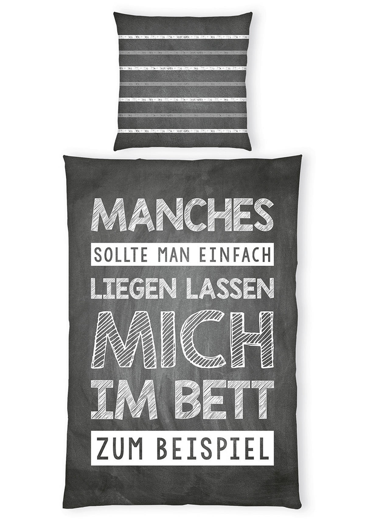 JUGENDBETTWÄSCHE 135/200 cm  - Schwarz/Weiß, Basics, Textil (135/200cm) - Herding