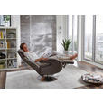 RELAXSESSEL in Leder Grau - Grau, KONVENTIONELL, Leder/Metall (70/114/80cm) - Cantus