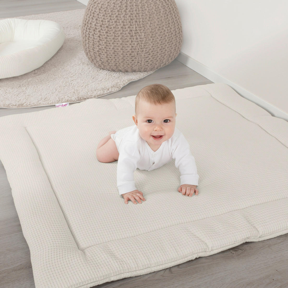 KRABBELDECKE 120/120 cm  - Creme, Basics, Textil (120/120cm) - Babybay