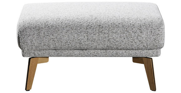 HOCKER Flachgewebe Creme, Hellgrau  - Eichefarben/Creme, Design, Holz/Textil (82/45/61cm) - Valnatura