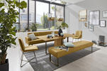 SITZBANK 251/84/67 cm Echtleder Gelb, Bronzefarben Metall  - Gelb/Bronzefarben, Design, Leder/Metall (251/84/67cm) - Musterring