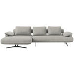 ECKSOFA  in Chenille Ecru  168/334 cm  - Ecru/Schwarz, Design, Textil/Metall (168/334cm) - Dieter Knoll