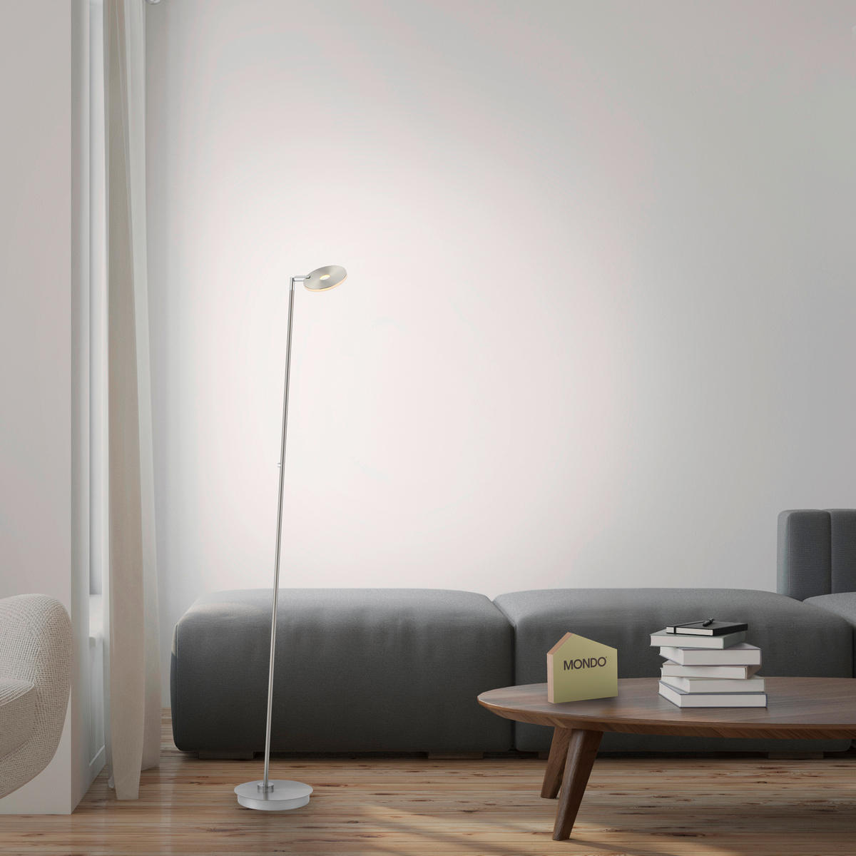 AKKU-STEHLEUCHTE Bente 42/42/160 cm  - Edelstahlfarben, Design, Kunststoff/Metall (42/42/160cm)