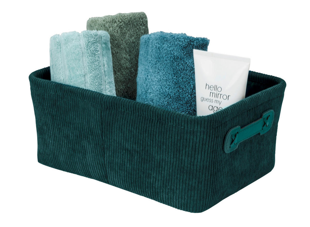 AUFBEWAHRUNGSKÖRBCHEN     - Dunkelgrün, Basics, Textil (27,6/12/20cm) - Wenko