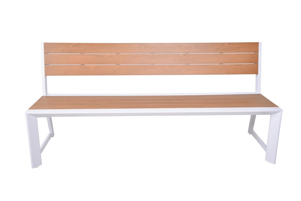 GARTENBANK 180/81/59 cm  in Braun, Weiß  - Braun/Weiß, Basics, Kunststoff/Metall (180/81/59cm) - Gardenson