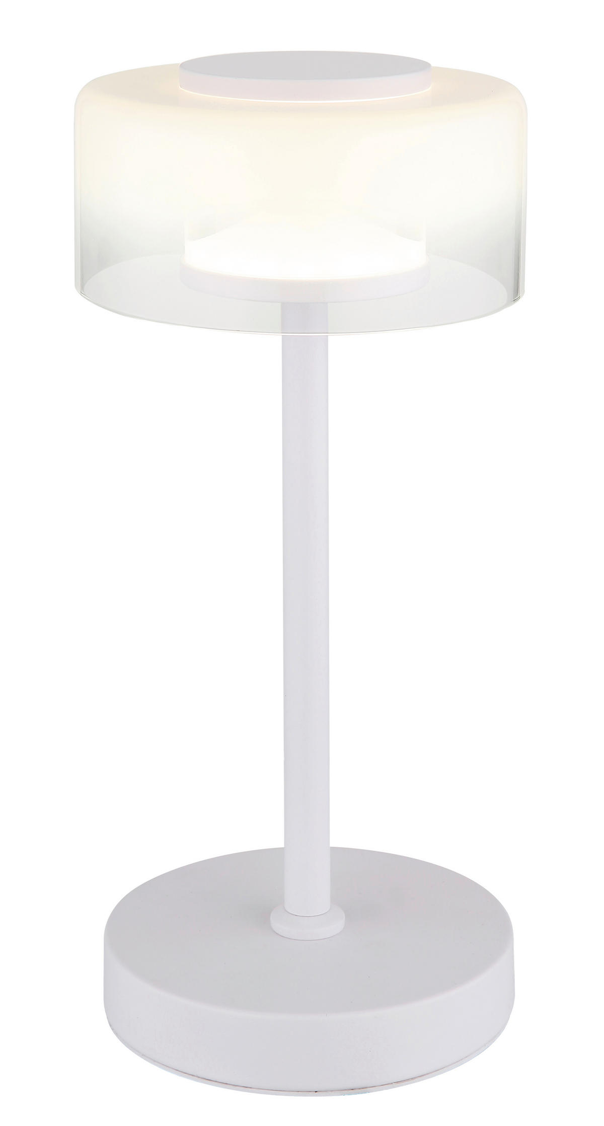 LED-TISCHLEUCHTE 15/32,5 cm   - Klar/Opal, Design, Glas/Kunststoff (15/32,5cm) - Globo