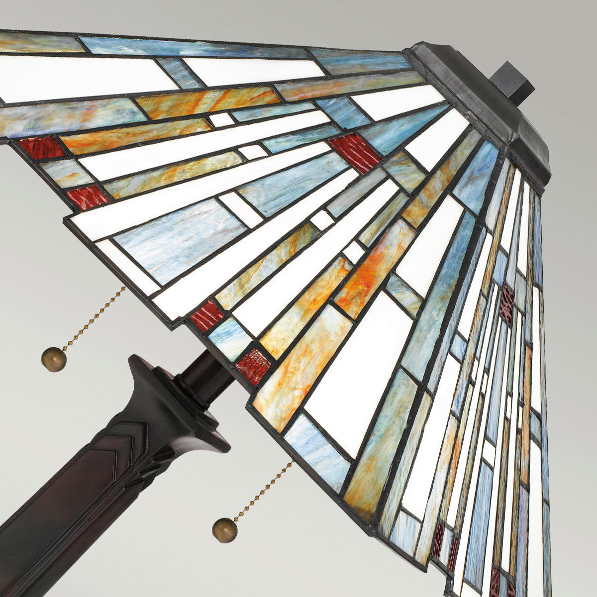 TISCHLEUCHTE - Dunkelbraun/Multicolor, Konventionell, Glas/Naturmaterialien (40,6/62,9cm) - Elstead Lighting