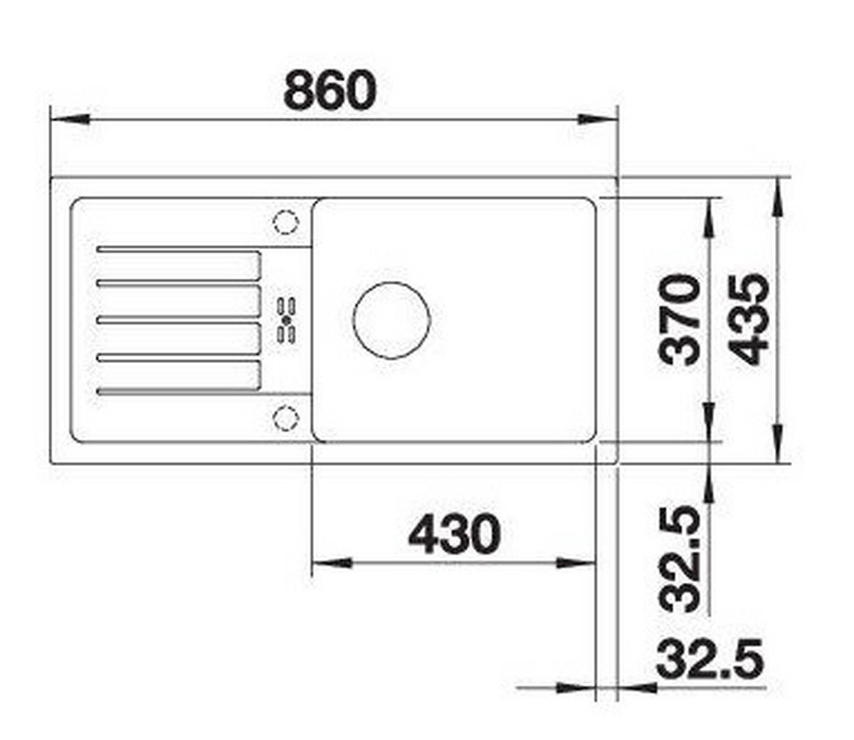 SPÜLE 524238  - Braun, Basics, Stein (86/19,2/43,5cm) - Blanco