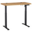 SCHREIBTISCH 120/60/76-119 cm Eichefarben elektrisch höhenverstellbar  - Eichefarben/Schwarz, MODERN, Holz/Metall (120/60/76-119cm) - Linea Natura