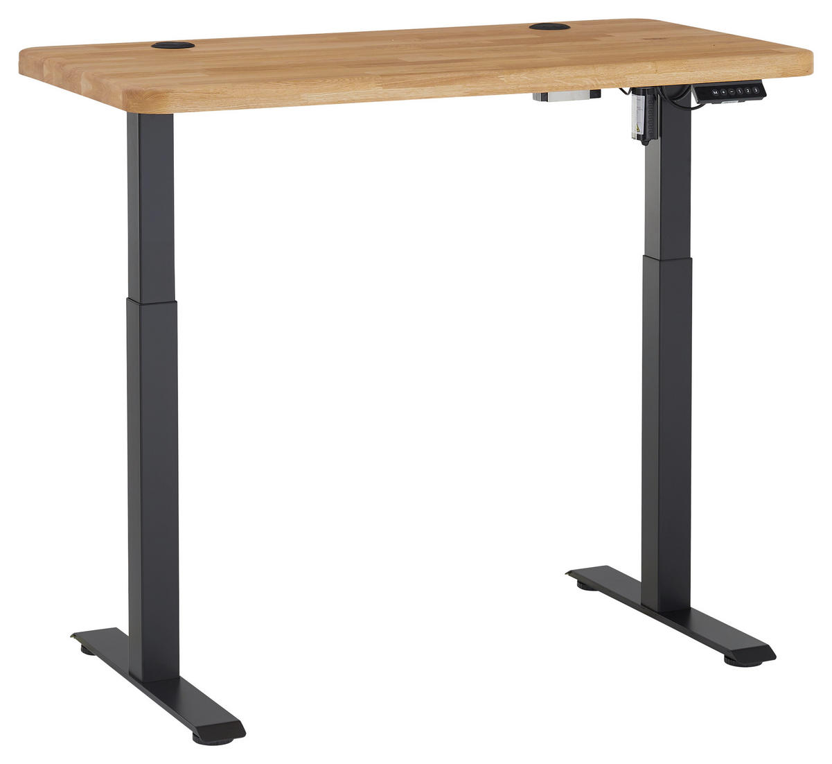 SCHREIBTISCH 120/60/76-119 cm Eichefarben elektrisch höhenverstellbar  - Eichefarben/Schwarz, MODERN, Holz/Metall (120/60/76-119cm) - Linea Natura