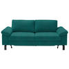 2,5-SITZER in Velours Petrol  - Petrol/Schwarz, Design, Textil/Metall (206/86/97cm) - Pure Home Lifestyle