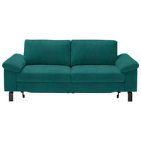 2,5-SITZER in Velours Petrol  - Petrol/Schwarz, Design, Textil/Metall (206/86/97cm) - Pure Home Lifestyle