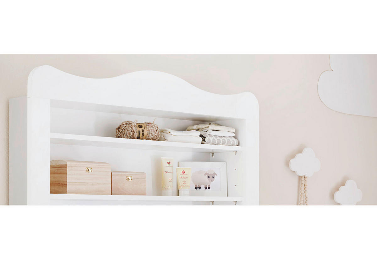 WICKELKOMMODE PINOLINO FLORENTINA Weiß  - Rosa/Weiß, ROMANTIK / LANDHAUS, Holz/Kunststoff (103/180/57-77cm) - Pinolino