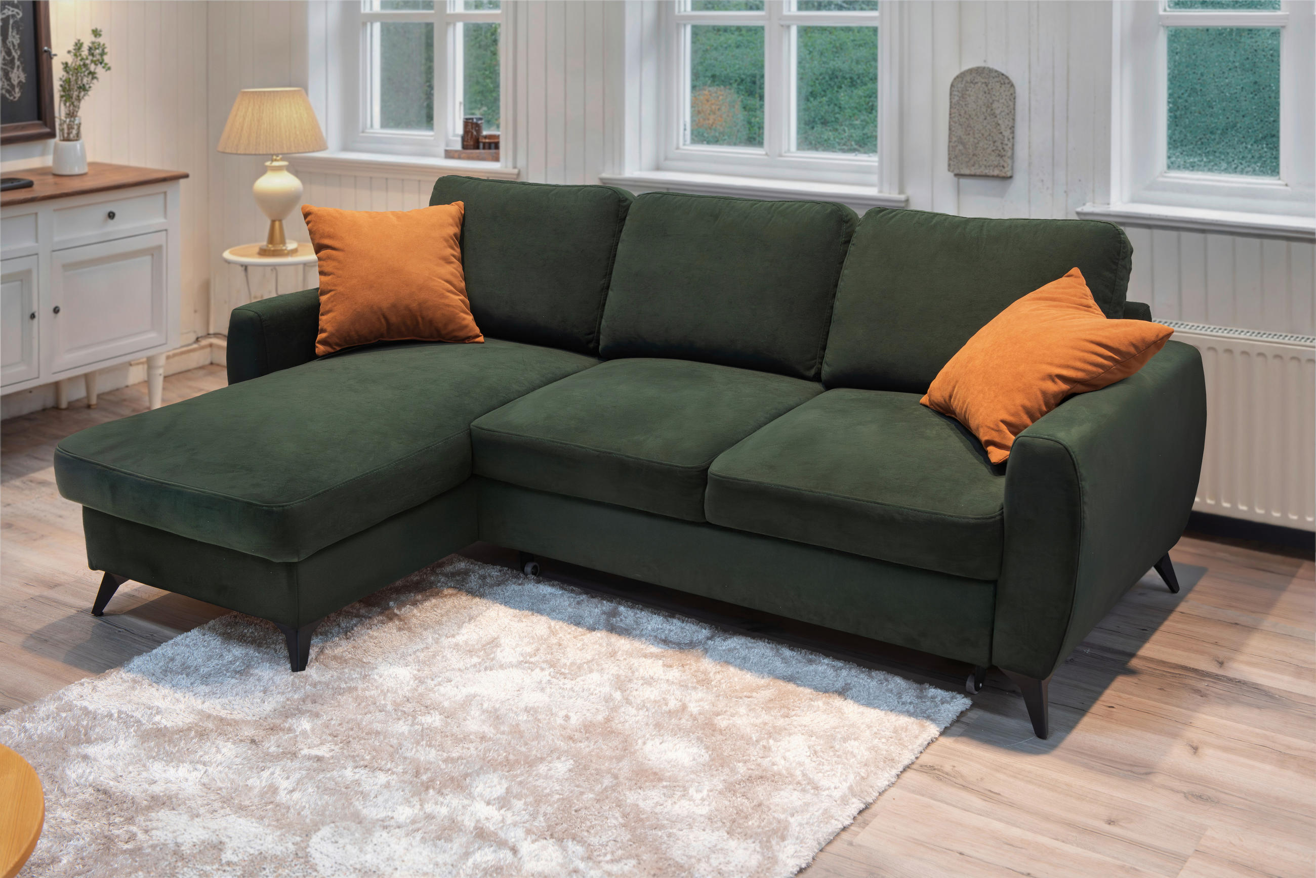 Livetastic ROHOVÁ ROZKLÁDACÍ POHOVKA, kov, textil, kompozitní dřevo, tmavě zelená